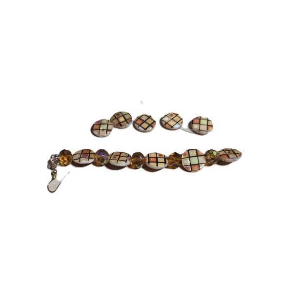 Unbranded Other - 10 Mosaic Windowpane Beads Used in Jewelry Making